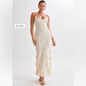 Suki Knit Maxi Dress With Flowers By Meshki